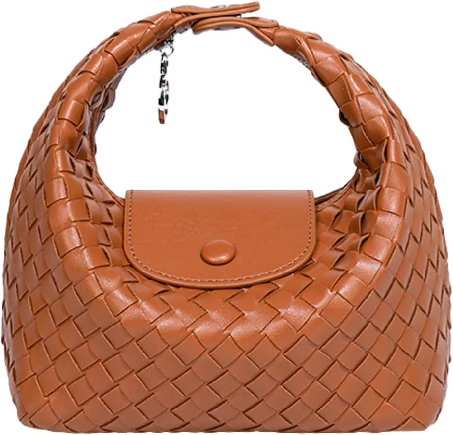 Woven Purse Tote Bag for Women Small Woven Handbag Shoulder Bag PU Leather Crossbody Purse Clutch Braided Tote Handbags
