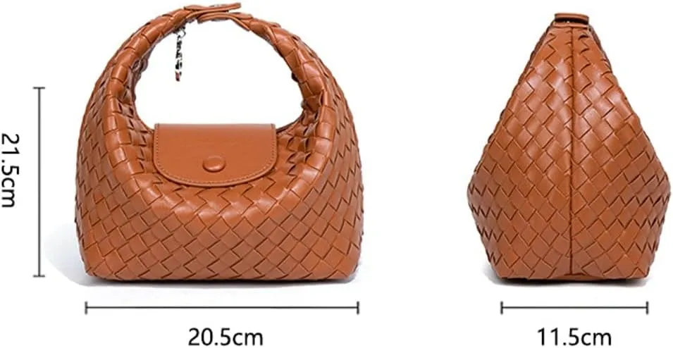 Woven Purse Tote Bag for Women Small Woven Handbag Shoulder Bag PU Leather Crossbody Purse Clutch Braided Tote Handbags