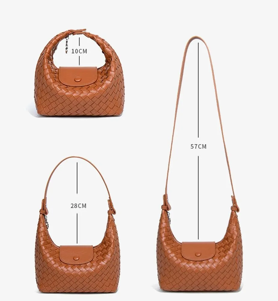 Woven Purse Tote Bag for Women Small Woven Handbag Shoulder Bag PU Leather Crossbody Purse Clutch Braided Tote Handbags