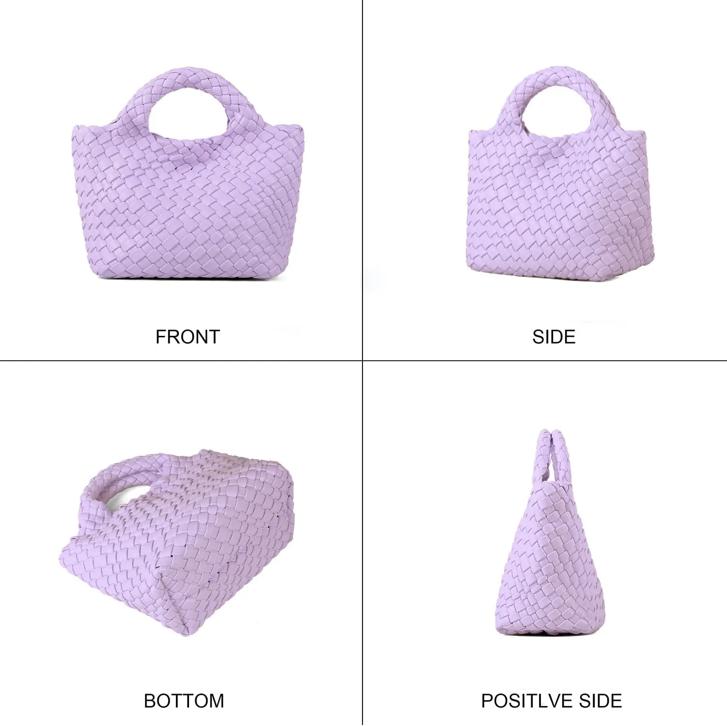 Woven Purses Bag for Women, Vegan Leather Handwoven Bags with Mini Handmade Purse, SMALL Travel Beach Top Handle Handbags