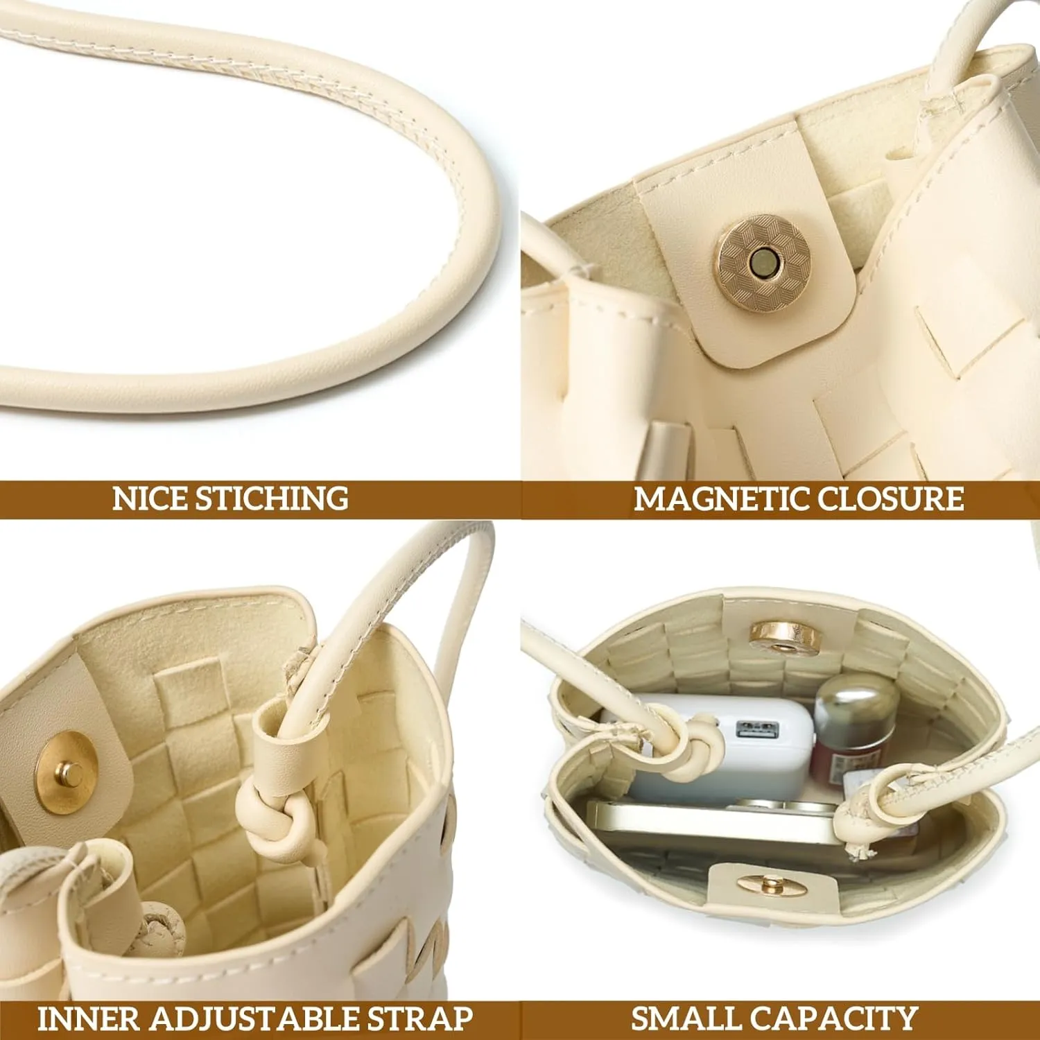 Woven Small Crossbody Bags Cell Phone Purse for Women Teen Girls Small Shoulder Phone Bag