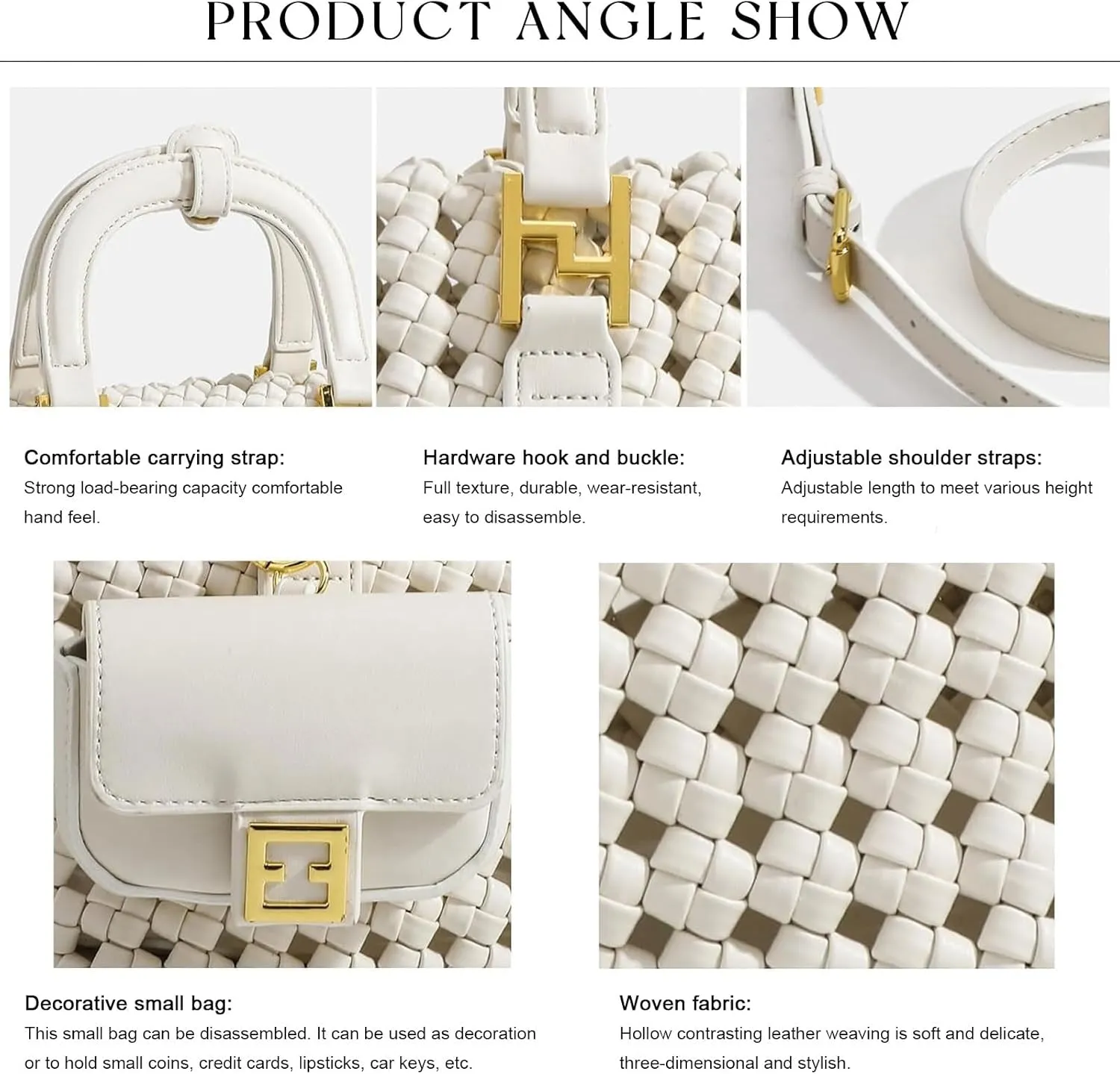 Woven Tote Bag For Women, Fashion Crossbody Shoulder Bag, Casual Top-handle Handbags, and Travel Purses Phone Bag