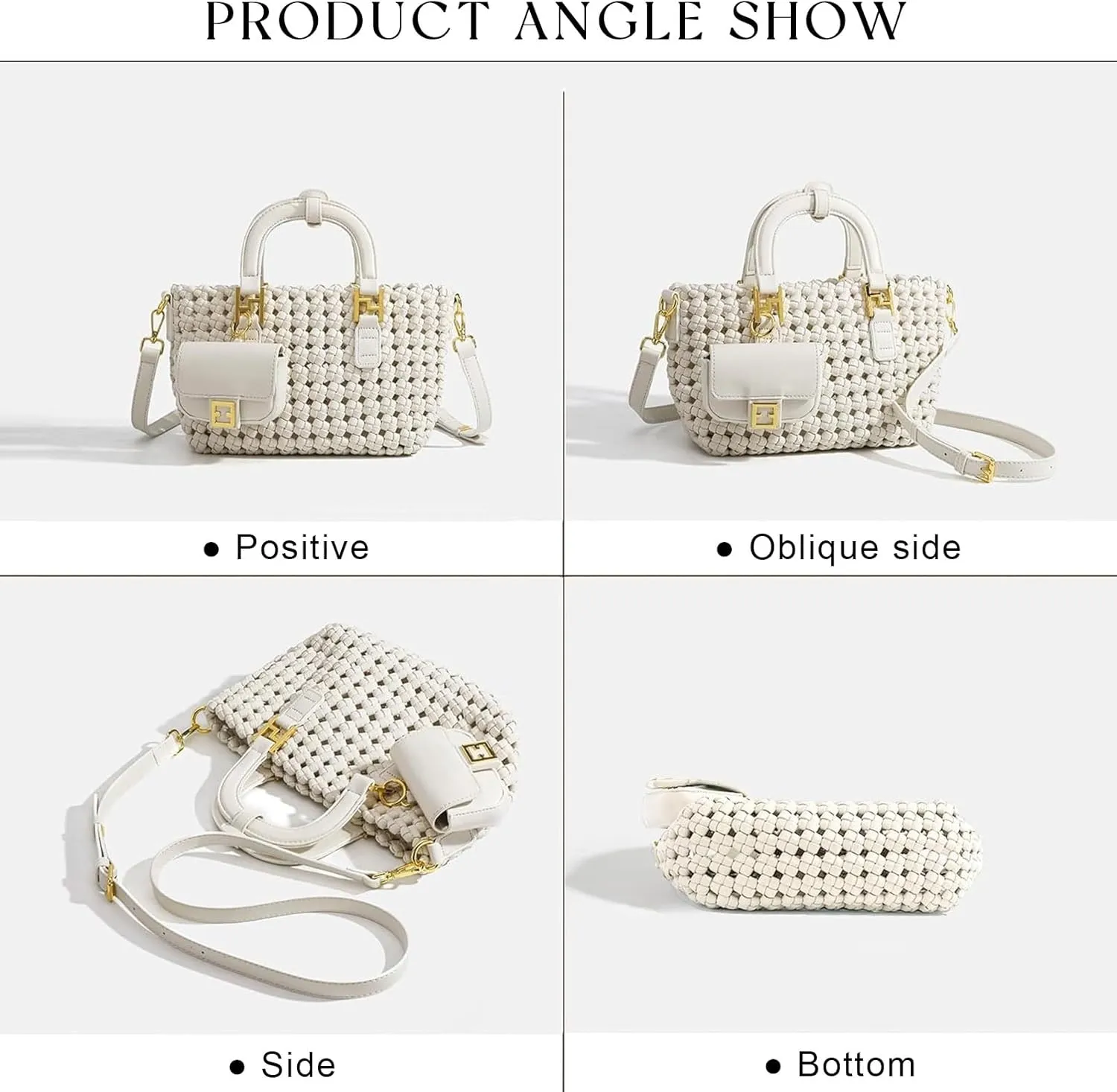 Woven Tote Bag For Women, Fashion Crossbody Shoulder Bag, Casual Top-handle Handbags, and Travel Purses Phone Bag