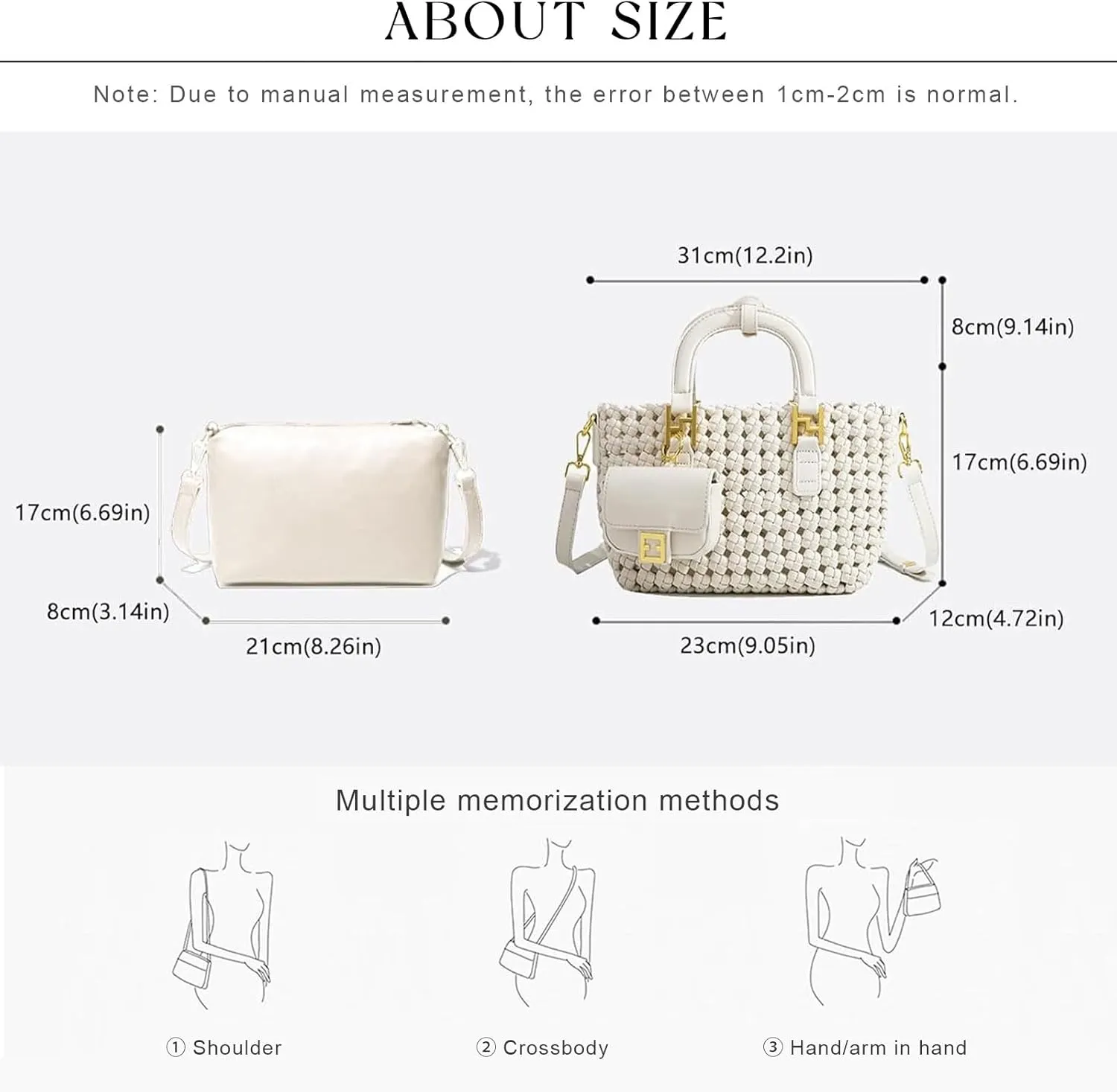 Woven Tote Bag For Women, Fashion Crossbody Shoulder Bag, Casual Top-handle Handbags, and Travel Purses Phone Bag