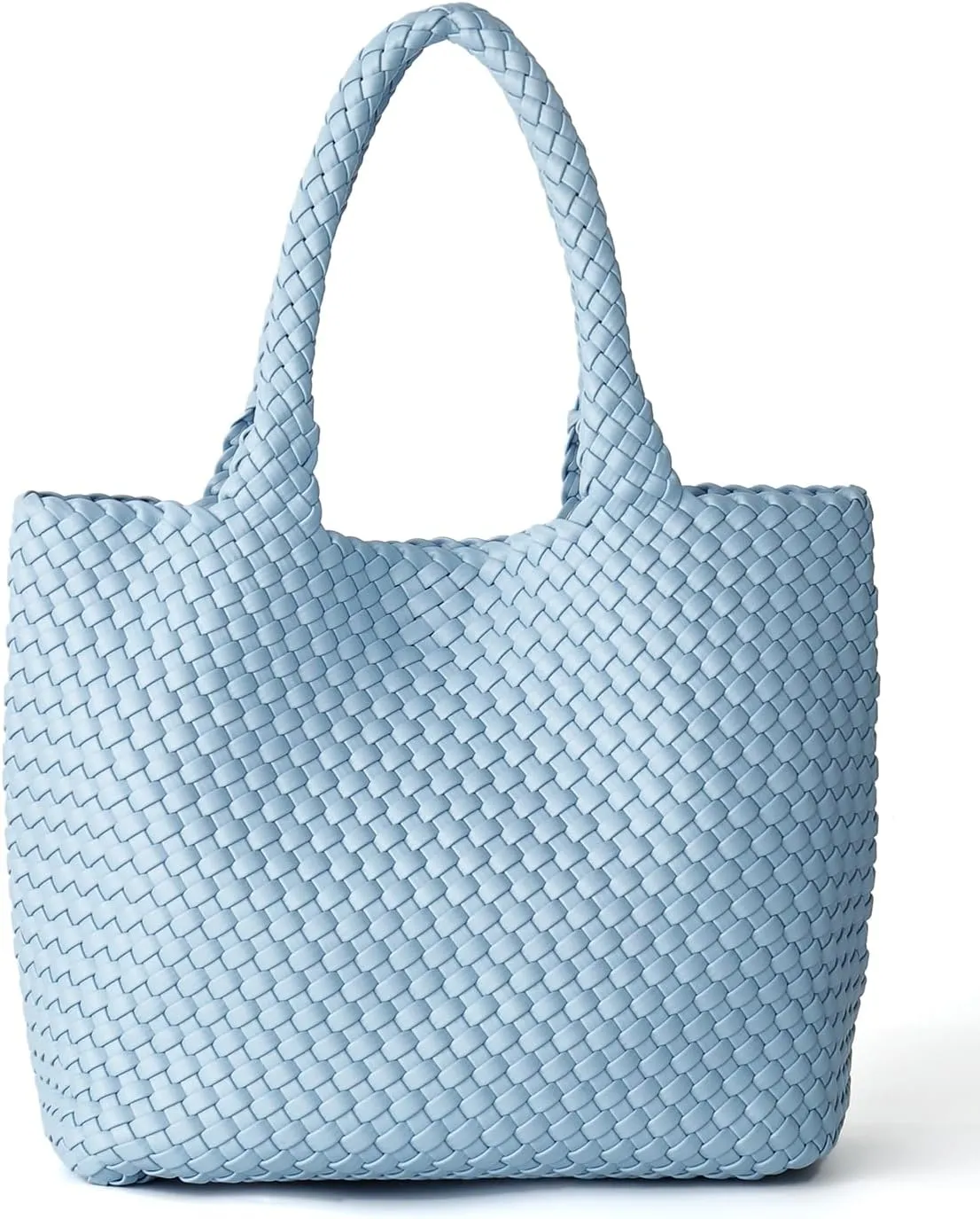 Woven Tote Bag for Women, Fashion Woven Bags for Women Vegan Leather Shoulder Handbags Large Summer Beach Travel Bag