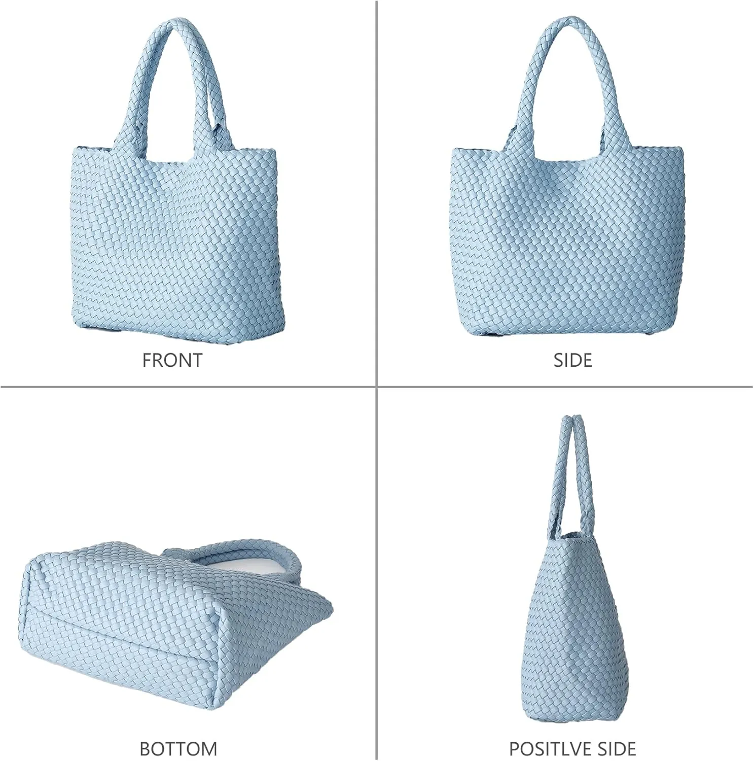 Woven Tote Bag for Women, Fashion Woven Bags for Women Vegan Leather Shoulder Handbags Large Summer Beach Travel Bag