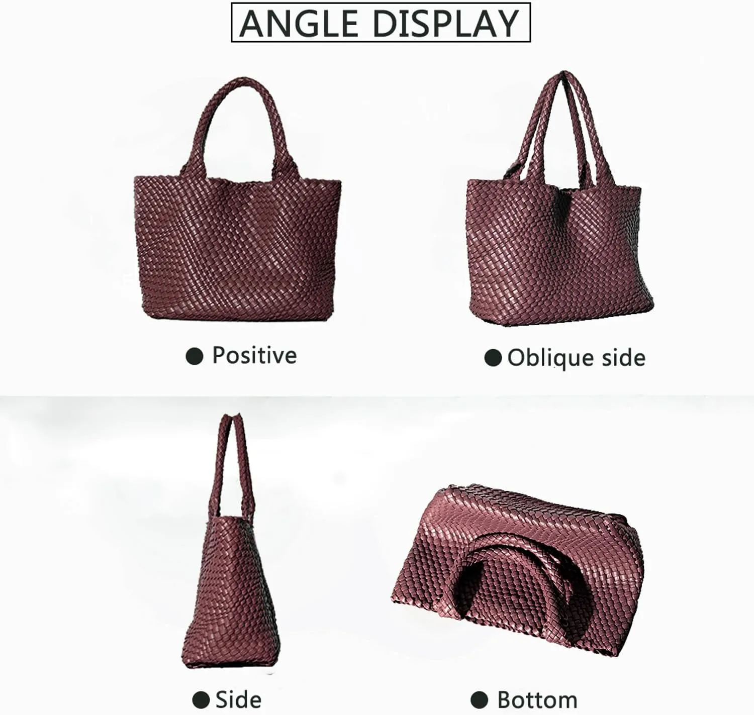 Woven Tote Bag for Women, Hobo Bag for Work, Large Beach Travel Handbags and Purses, Retro Shoulder Bag, Shopping Bag