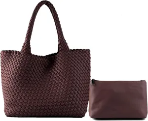 Woven Tote Bag for Women, Hobo Bag for Work, Large Beach Travel Handbags and Purses, Retro Shoulder Bag, Shopping Bag