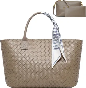 Woven Tote Bag for Women Woven Bag Purse Large Tote Purses 15.6L