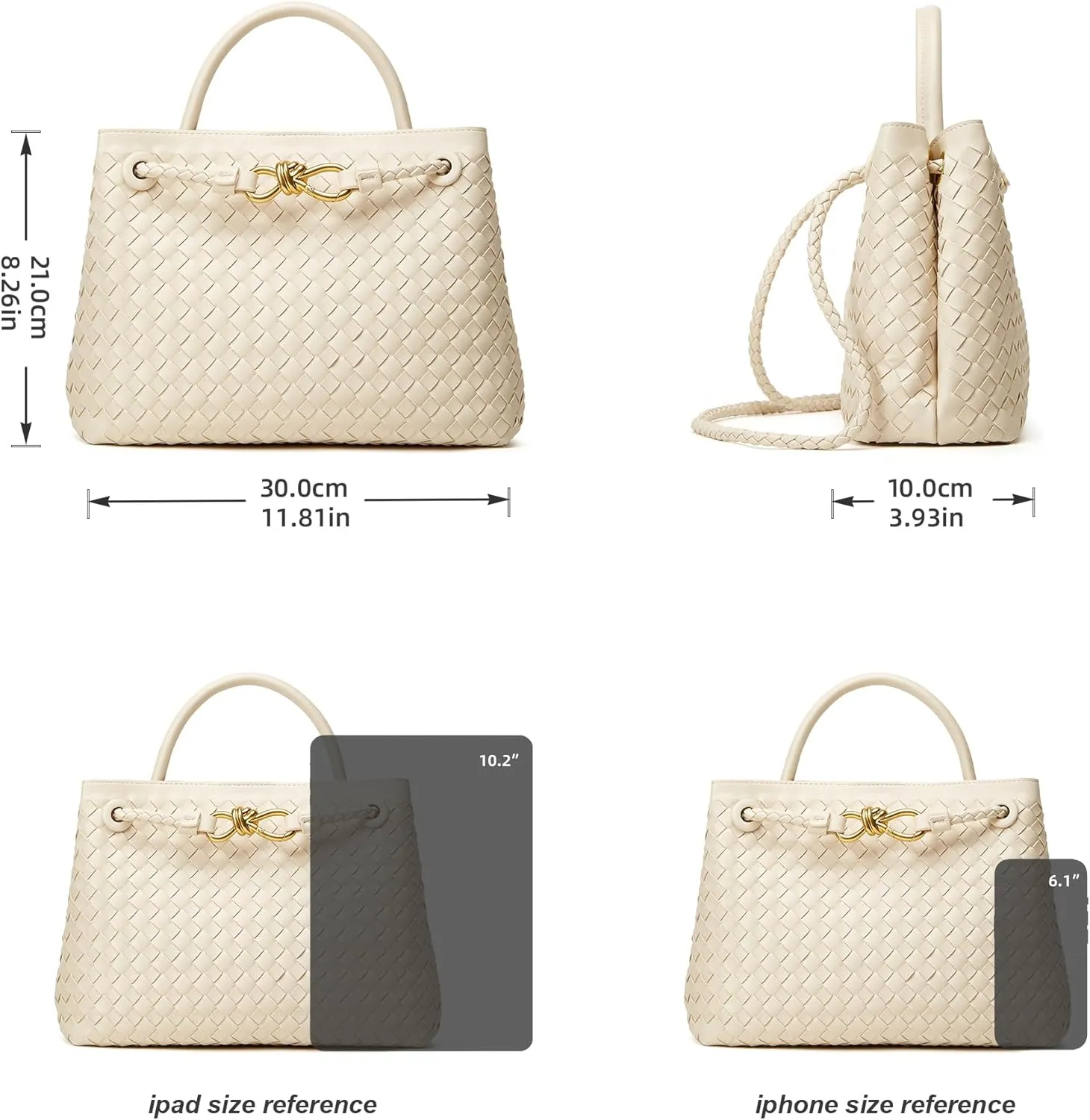 Woven Tote Bag Womens Purse: Vegan Leather Shoulder Handbags - Fashion Summer Beach Tote Bags - Large Travel Totes