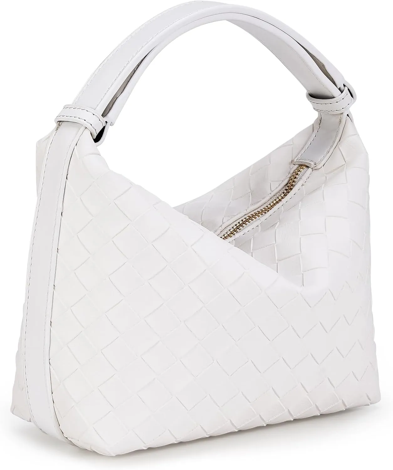 Woven Tote Bags for Women Vegan Leather Shoulder Handbag for Women Top Handle Purses with Adjustable Snap Strap