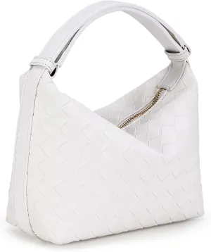 Woven Tote Bags for Women Vegan Leather Shoulder Handbag for Women Top Handle Purses with Adjustable Snap Strap