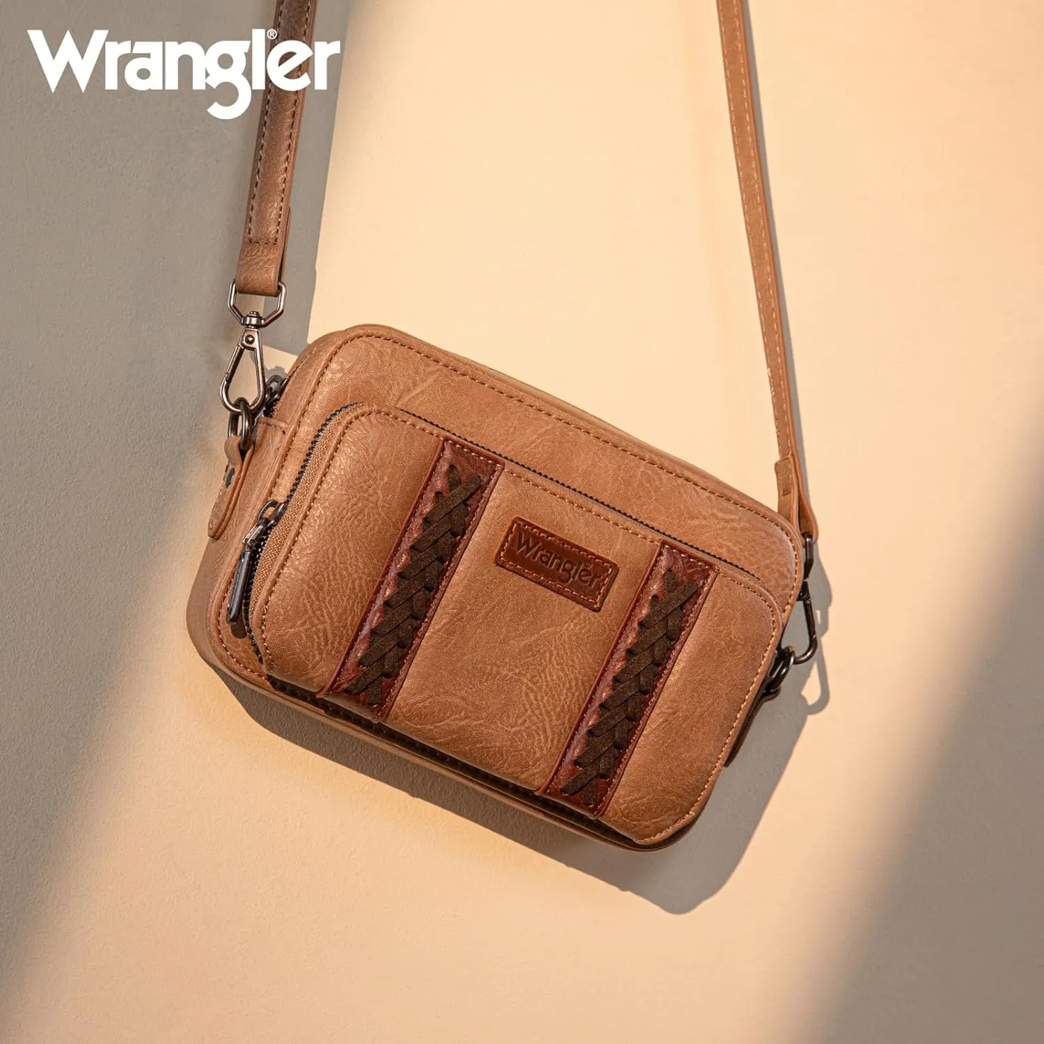 Wrangler Crossbody Bag for Women Shoulder Purse Small Multi Pocket Crossover Bag with Adjustable Strap
