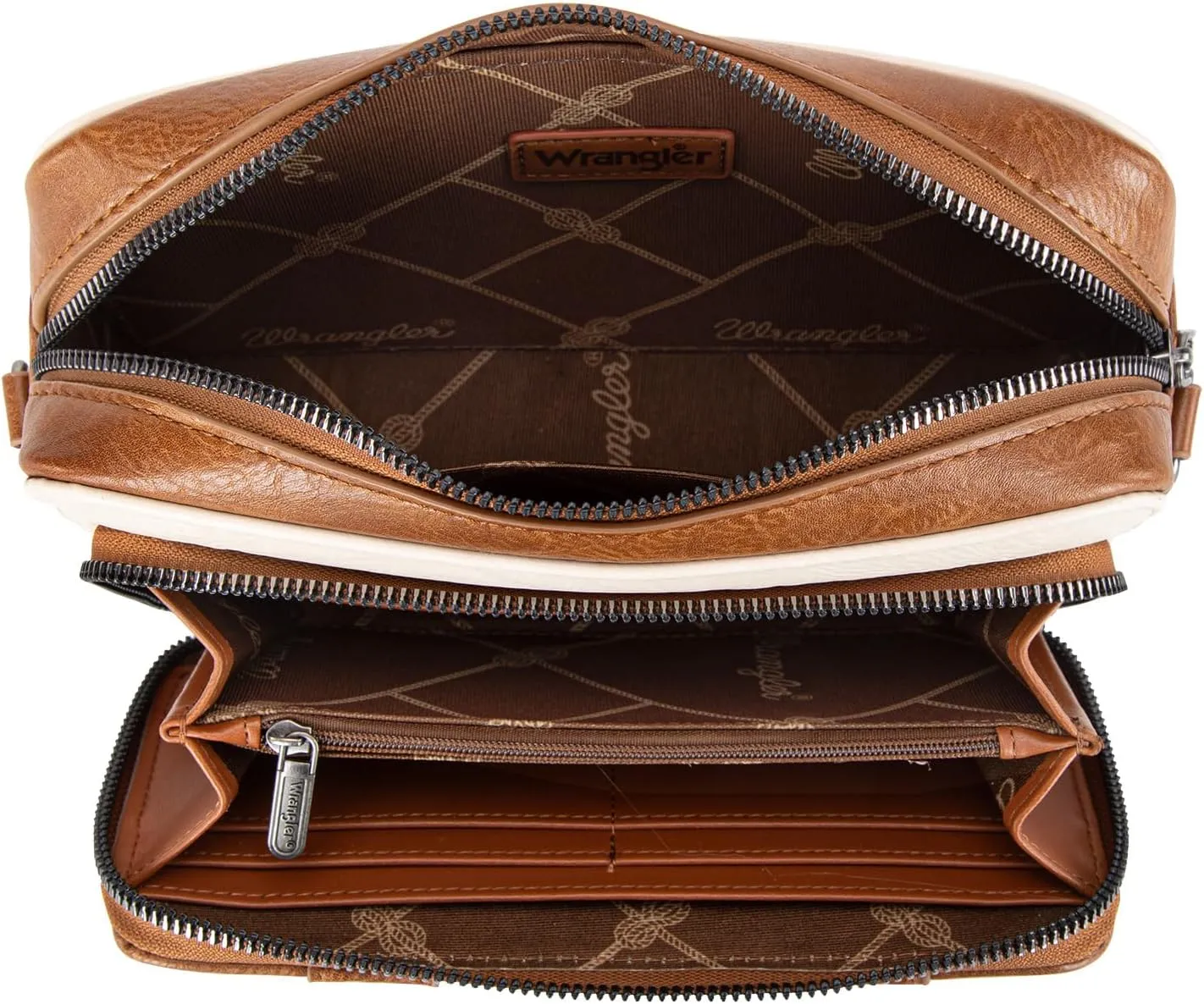 Wrangler Crossbody Bag for Women Shoulder Purse Small Multi Pocket Crossover Bag with Adjustable Strap