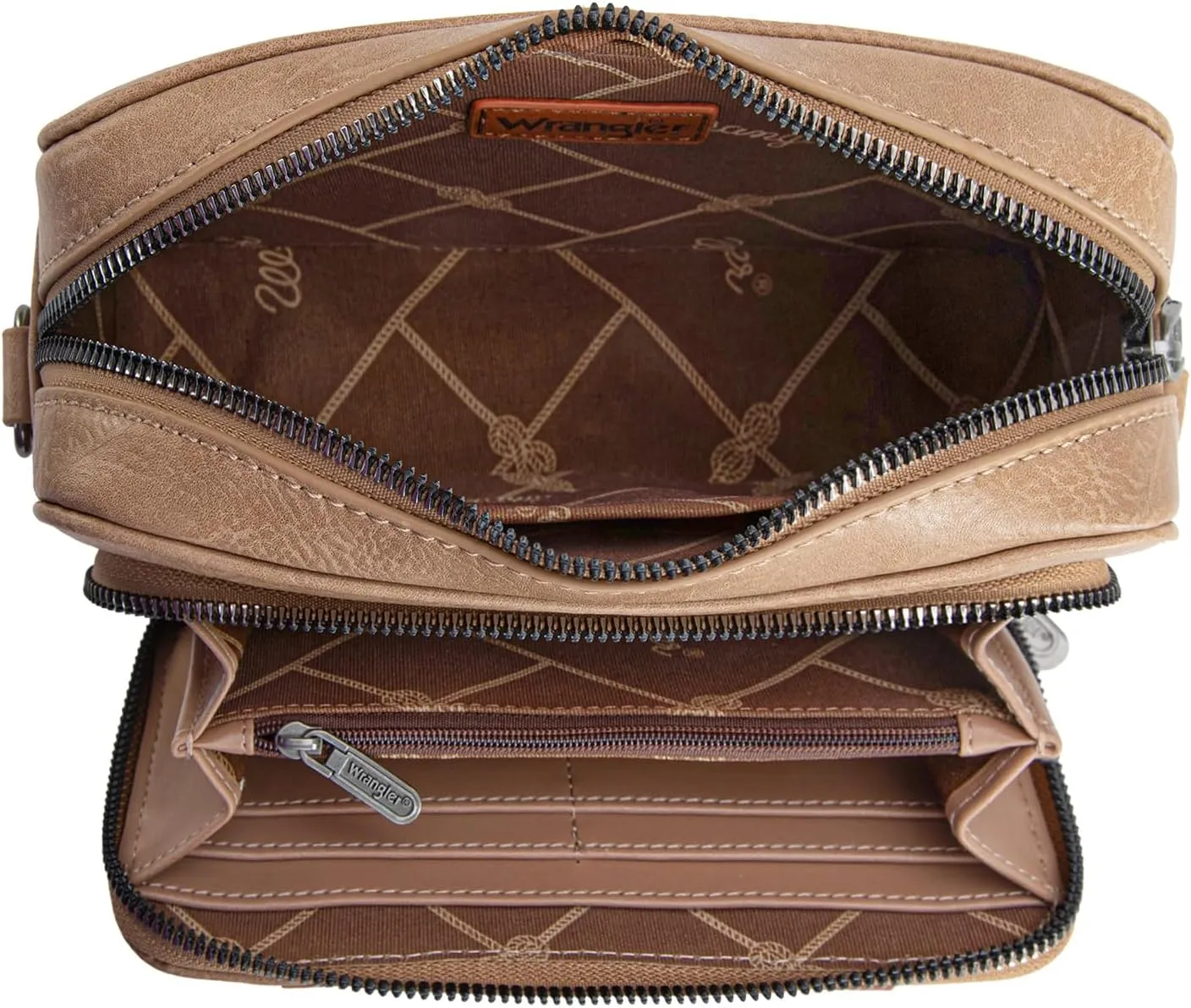 Wrangler Crossbody Bag for Women Shoulder Purse Small Multi Pocket Crossover Bag with Adjustable Strap