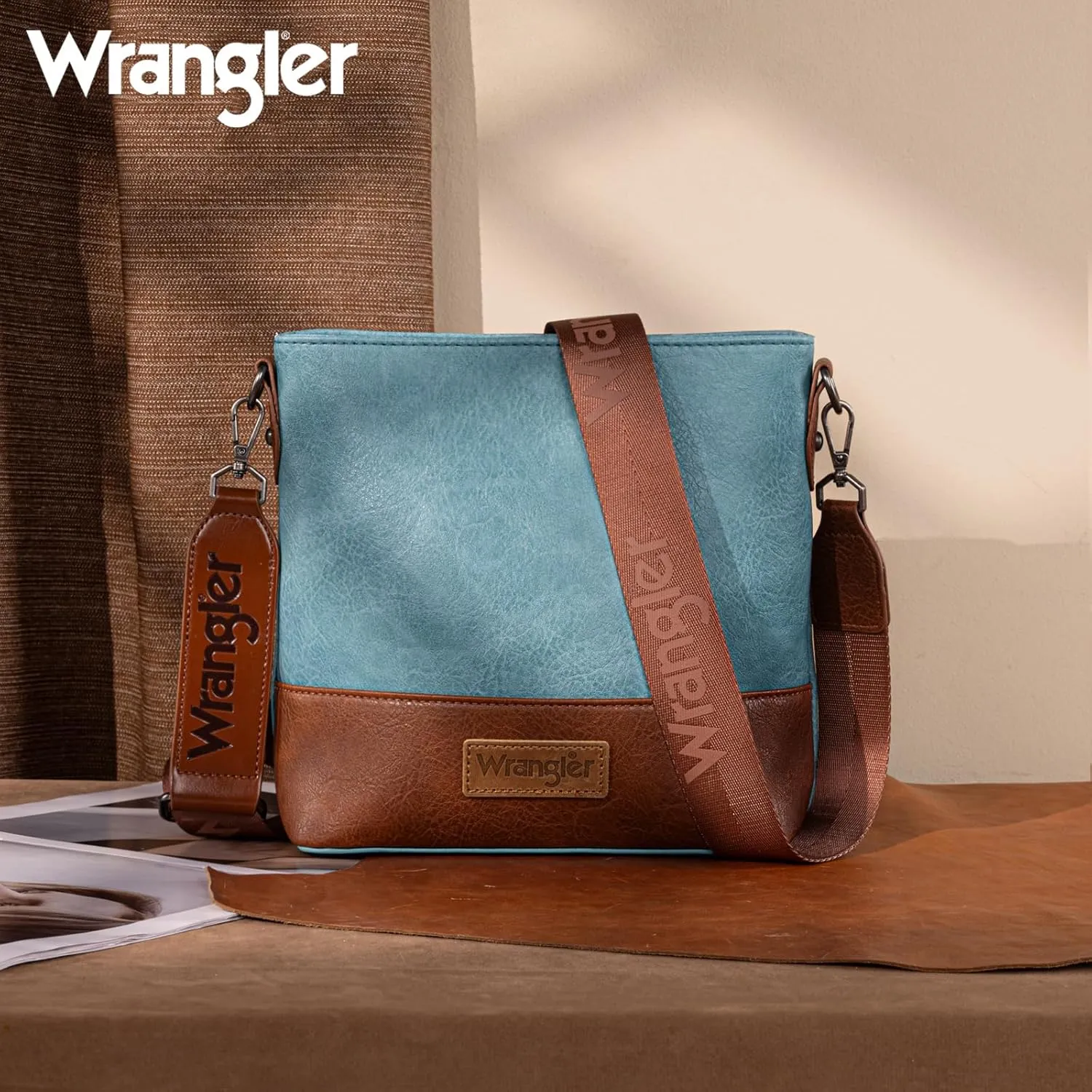 Wrangler Crossbody Purses for Women Two Tone Crossbody Bags Women Purses and Handbags