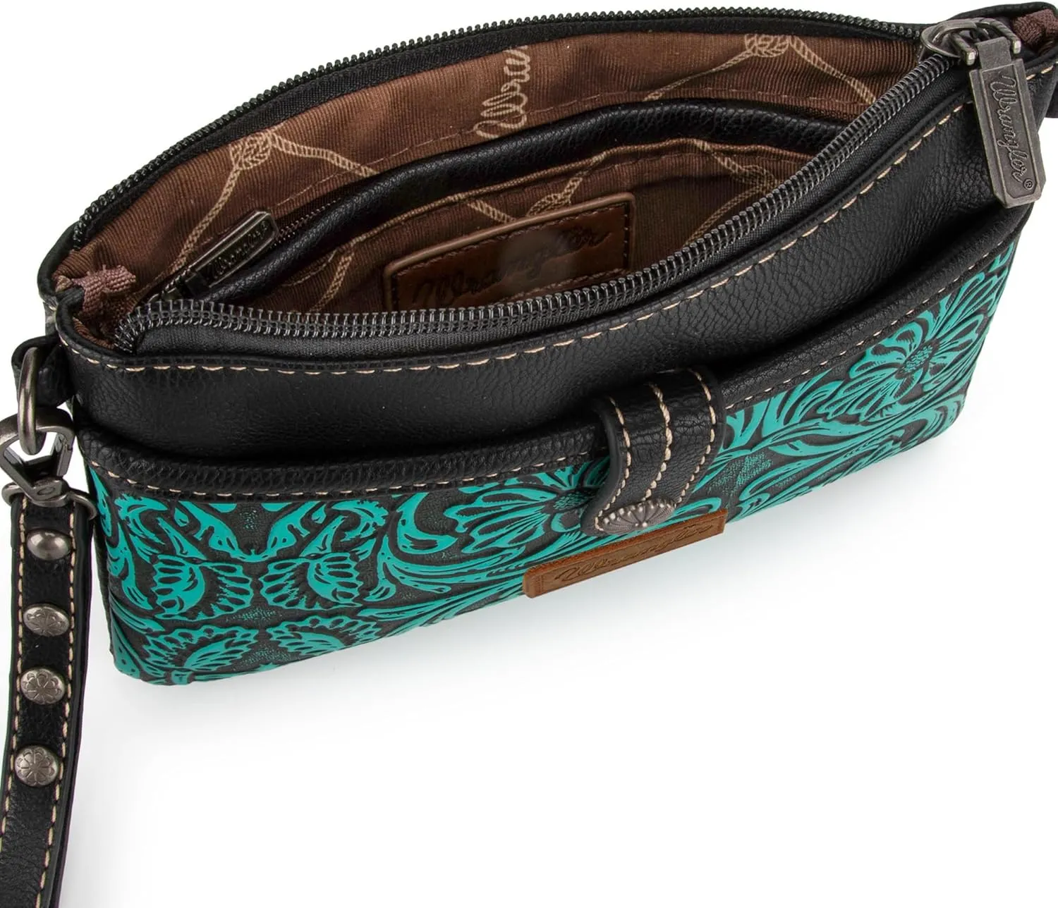 Wrangler Western Cowhide Crossbody Bags for Women Clutch Wristlet Purse