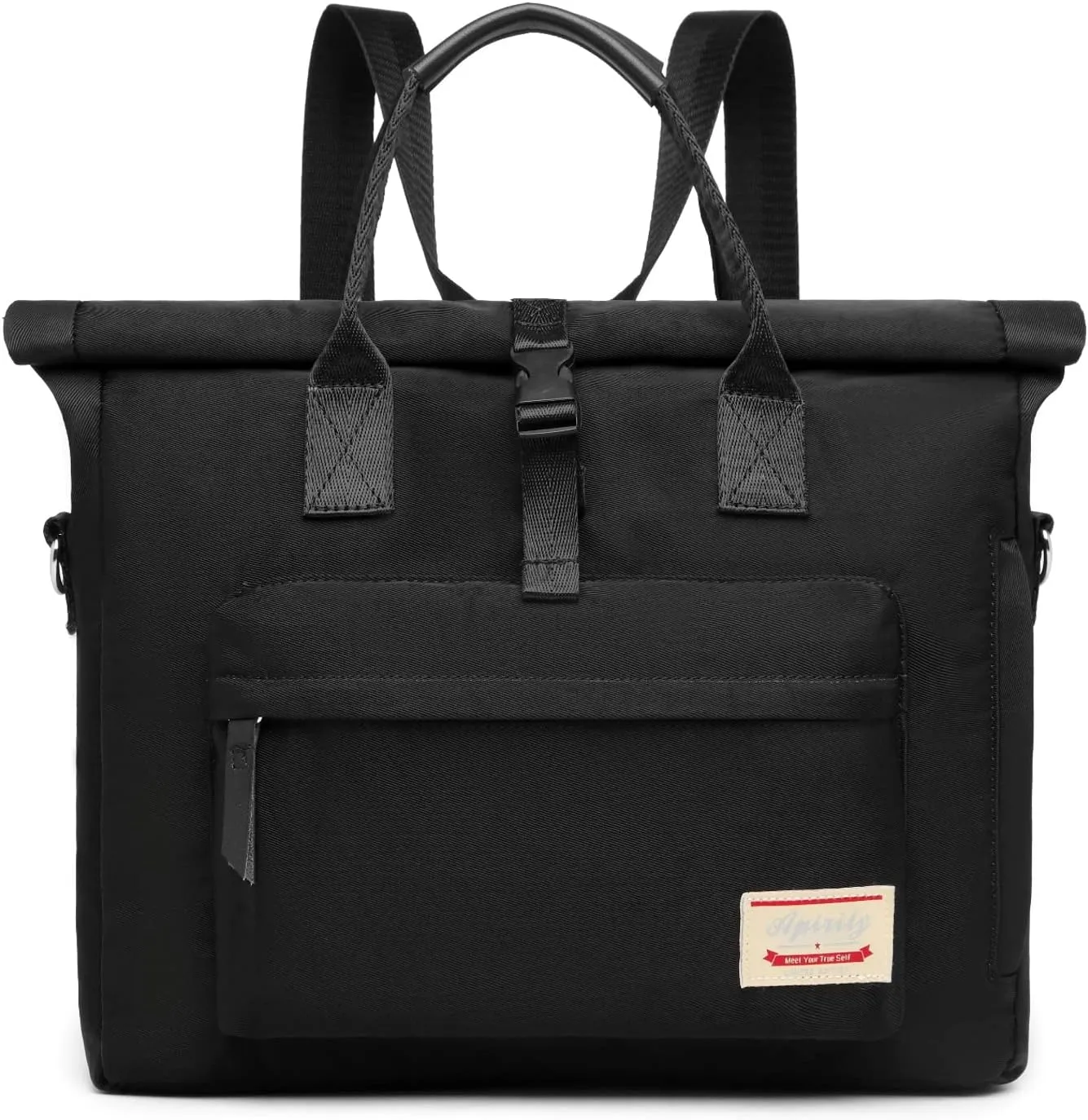 Wxnow Backpack Purse for Men/Women,Stylish College Daypack Casual Handbag Multi-Functional Travel Rucksack for 15.6 Inch Laptop, Black