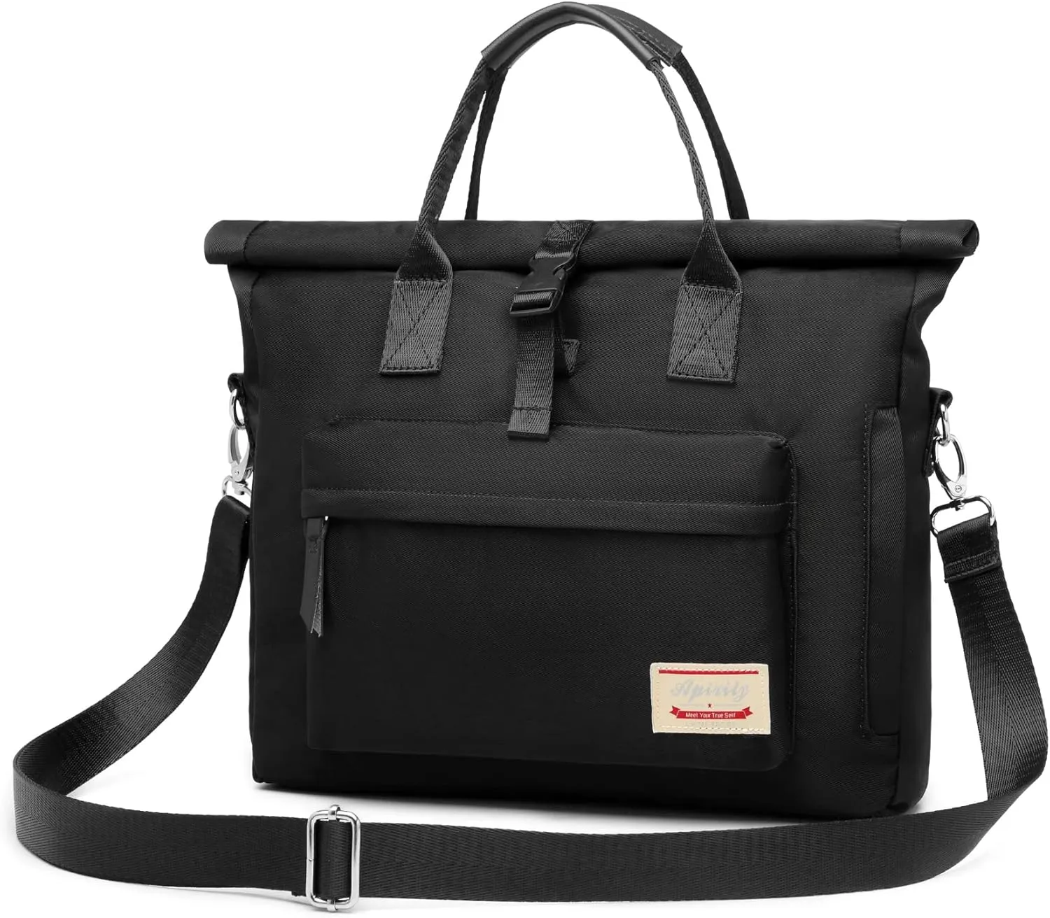 Wxnow Backpack Purse for Men/Women,Stylish College Daypack Casual Handbag Multi-Functional Travel Rucksack for 15.6 Inch Laptop, Black