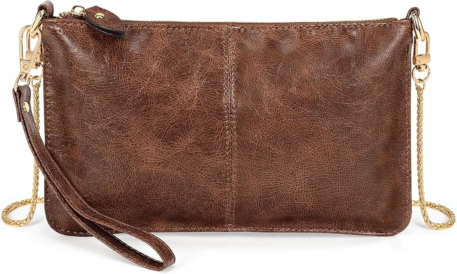 YALUXE Genuine Leather Wristlet Handbags Purses Cell Phone Pocket Clutch Wallet Crossbody Bags for Women