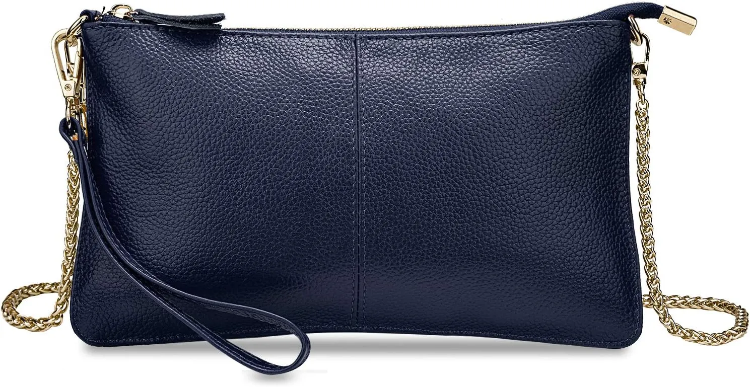 YALUXE Genuine Leather Wristlet Handbags Purses Cell Phone Pocket Clutch Wallet Crossbody Bags for Women
