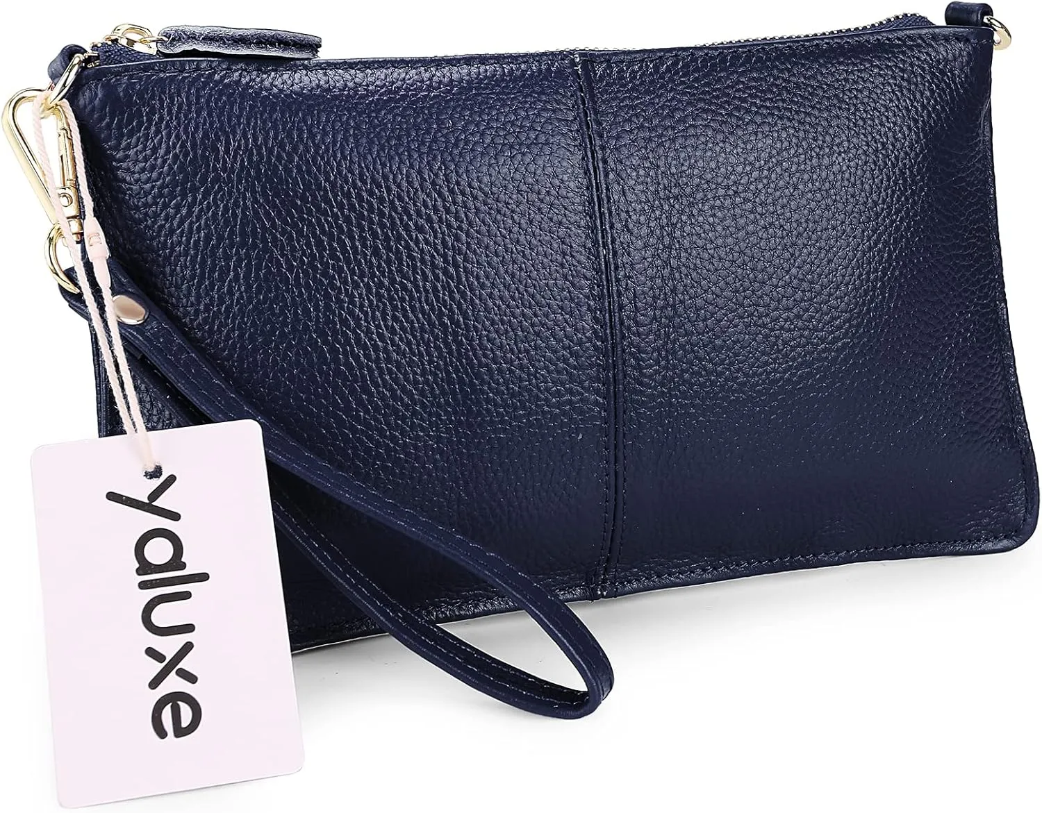 YALUXE Genuine Leather Wristlet Handbags Purses Cell Phone Pocket Clutch Wallet Crossbody Bags for Women