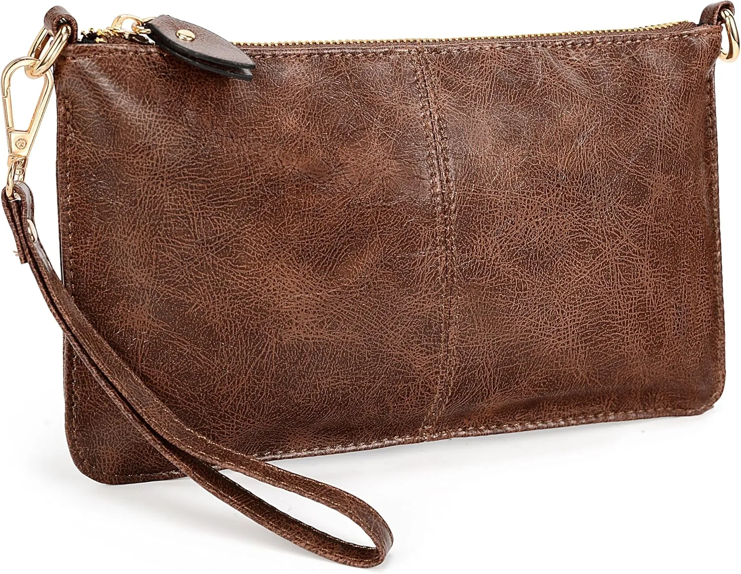 YALUXE Genuine Leather Wristlet Handbags Purses Cell Phone Pocket Clutch Wallet Crossbody Bags for Women
