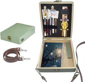 YCOSAN Writers Messenger Wood Box, Wooden Portable Artist Tool Bag, Artist Gifts,Sketch Box Easel