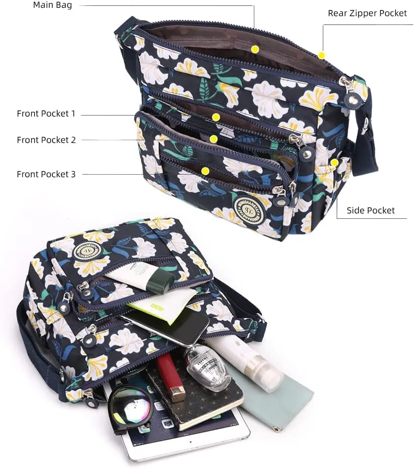 Yohora Crossbody Bag for Women Shoulder Purse Waterproof Nylon Travel Handbag