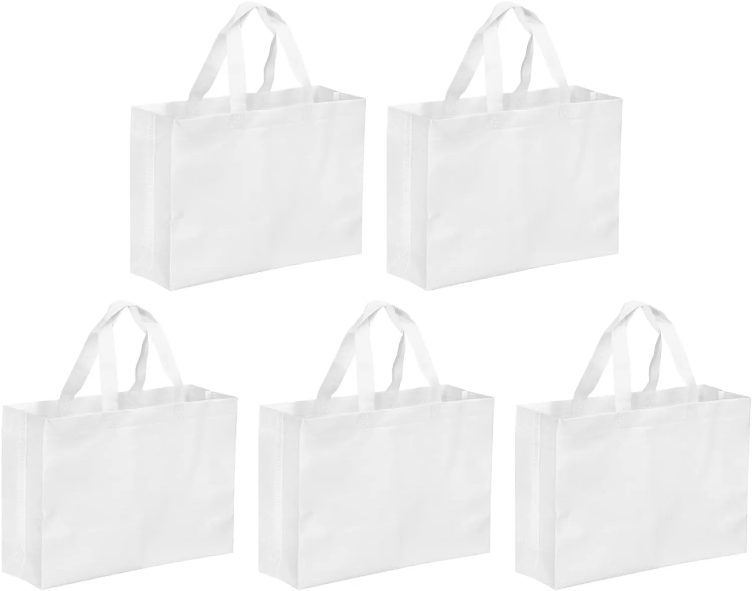 YOKIVE 10 Pack Reusable Gift Bag, DIY Blank Non-Woven Tote Bags, Great for Arts Crafts Grocery(White, 25 x 35cm)