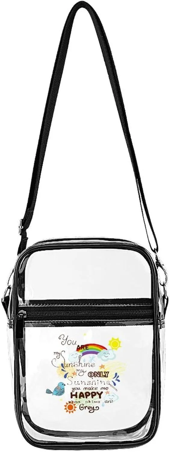 You are My Sunshine Clear Stadium Crossbody Bag Small Shoulder Purse Adjustable Strap Handbag for Women Men