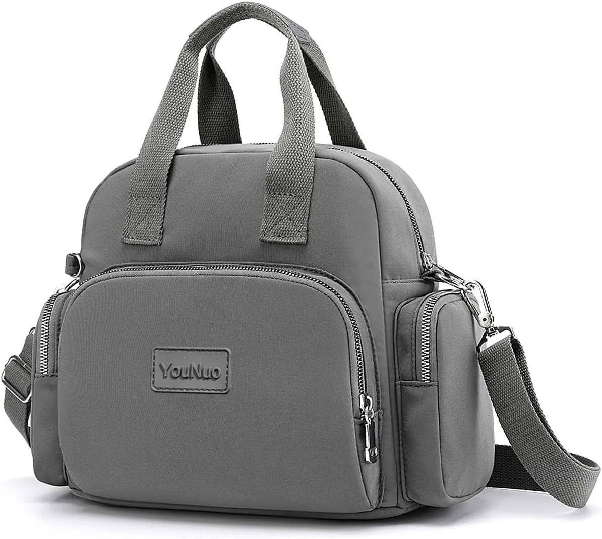 YouNuo Women Shoulder Handbag, Convertible Backpack Purse, Multipurpose Nylon Crossbody Purse, Ladies Multi Pocket Tote