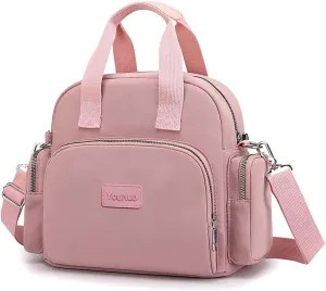 YouNuo Women Shoulder Handbag, Convertible Backpack Purse, Multipurpose Nylon Crossbody Purse, Ladies Multi Pocket Tote