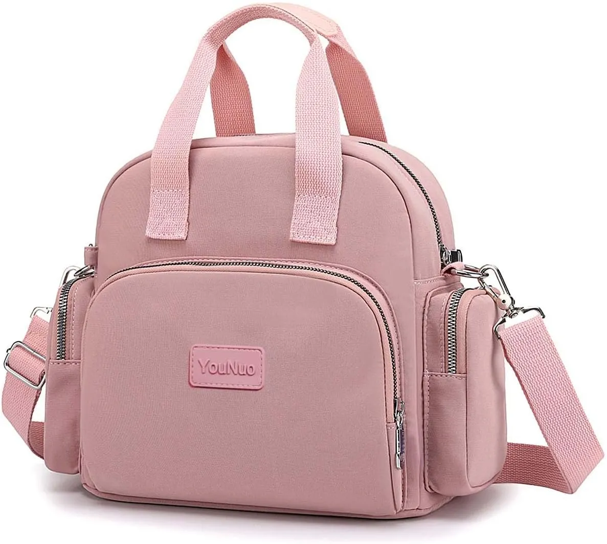 YouNuo Women Shoulder Handbag, Convertible Backpack Purse, Multipurpose Nylon Crossbody Purse, Ladies Multi Pocket Tote