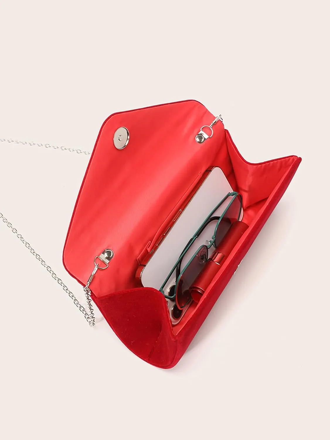YYW 4 Pieces Women Evening Handbags Clutch Purses Shoulder Bag with Rhinestone Jewelry Set for Party Wedding