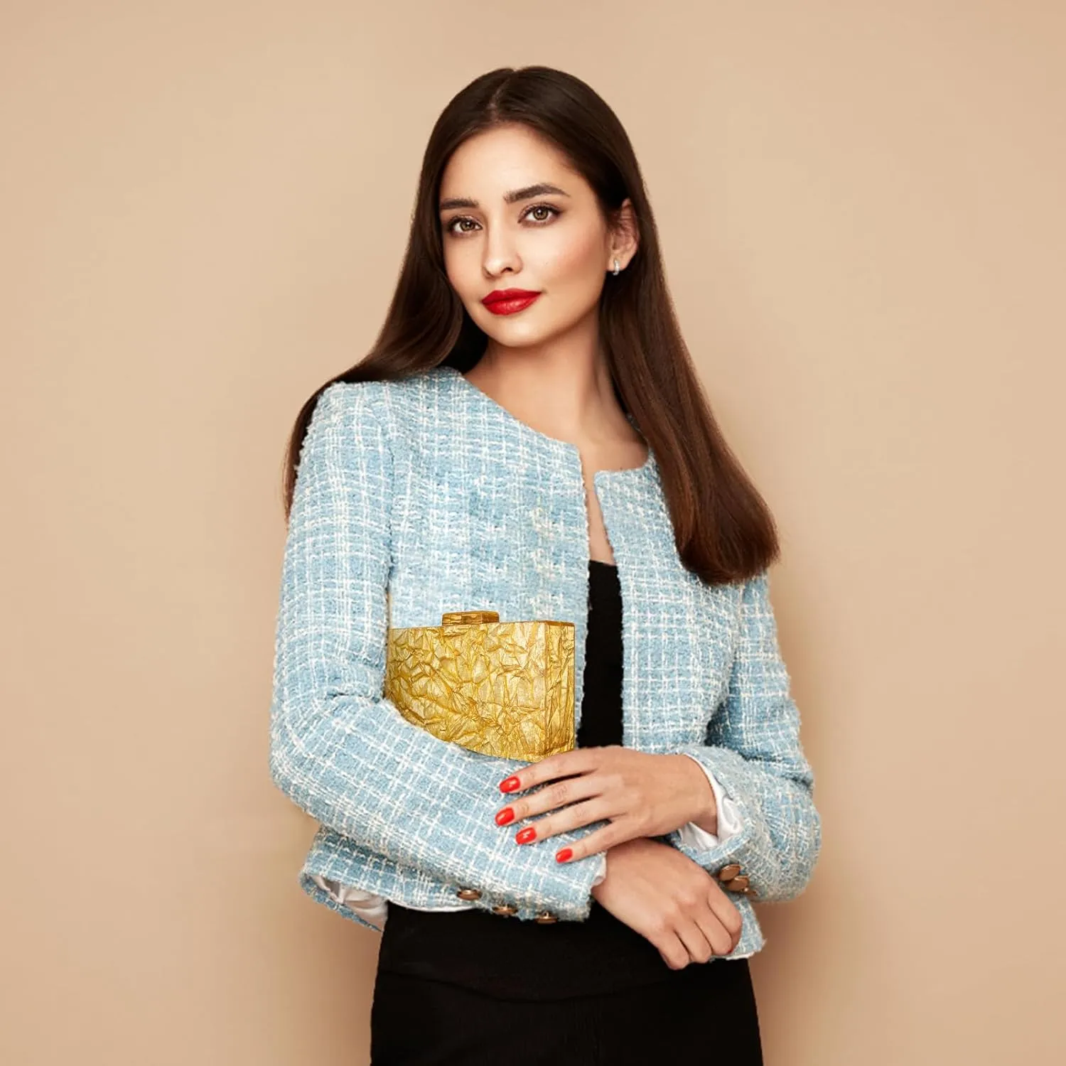 YYW Acrylic Clutch Purses for Women Wedding : Multicolor Evening Crossbody Bag Marbling Handbags with Detachable Chain