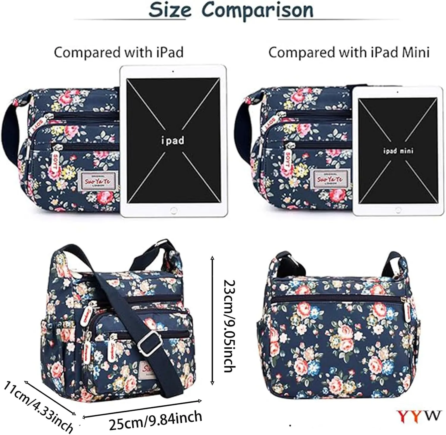 YYW Crossbody Bag for Women Multifunctional Shoulder Handbags for Daily Use Travel Work